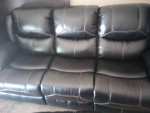 LOOK! Black leather sofa and loveseat