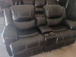 LOOK! Black leather sofa and loveseat