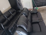 LOOK! Black leather sofa and loveseat