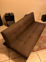 Brown Cloth Futon Sofa