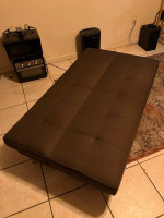Brown Cloth Futon Sofa