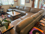 Chateau d’Ax 4 piece leather sectional couch sofa