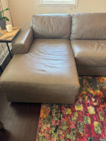 Chateau d’Ax 4 piece leather sectional couch sofa