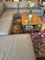 Chateau d’Ax 4 piece leather sectional couch sofa