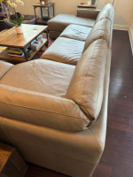 Chateau d’Ax 4 piece leather sectional couch sofa