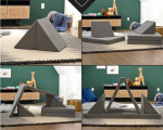 Gray Child foam couch sofa modular different positions