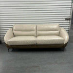 FREE DELIVERY - NEW Makena Leather Sofa - Beige/Brown
