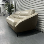 FREE DELIVERY - NEW Makena Leather Sofa - Beige/Brown