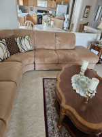 Italsofa Brown microsuede sectional sofa couch lounge chaise corner den livingro