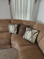 Italsofa Brown microsuede sectional sofa couch lounge chaise corner den livingro
