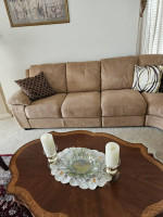 Italsofa Brown microsuede sectional sofa couch lounge chaise corner den livingro