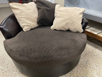 4 FT 8” W Ashley Oversized 360 Swivel Loveseat Sofa
