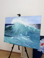 The painting Waves, acrylic on canvas