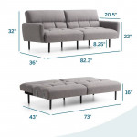 Gray sofa (turns into futon) for sale