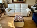 Lazyboy Cream Fabric Dual Electric Reclining Sofa