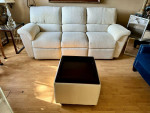 Lazyboy Cream Fabric Dual Electric Reclining Sofa