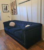 Contemporary dark blue sofa