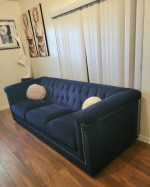 Contemporary dark blue sofa
