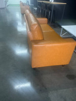 Evedy Modern Loveseat PU Leather Upholstered Sofa Brown