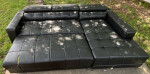 Black leather sofa