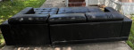 Black leather sofa