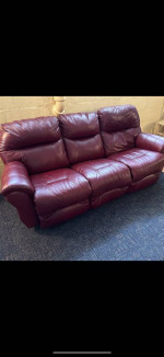 reclining red LEATHER SOFA
