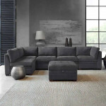 Thomasville Tisdale Fabric Sofa Sectional with Storage Ottoman 1738