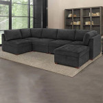 Thomasville Tisdale Fabric Sofa Sectional with Storage Ottoman 1738