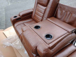 NEW Ashley Brown Power Reclining Leather Sofa with Massage