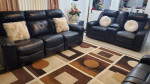 Leather reclining living room sofa set