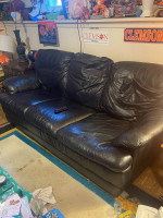 Leather sofa, loveseat and lounge chair
