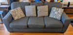 Gray Linen-Weave Sofa (w/ cushions)