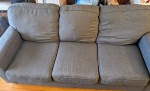 Gray Linen-Weave Sofa (w/ cushions)