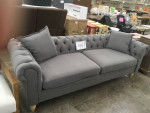 SOFA / NEW WITH COSMETIC DAMAGE / GRAY TUFTED