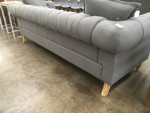 SOFA / NEW WITH COSMETIC DAMAGE / GRAY TUFTED