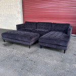 Charcoal Gray Sectional Sofa w Oversized Ottoman 🚛Delivery Available