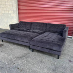 Charcoal Gray Sectional Sofa w Oversized Ottoman 🚛Delivery Available
