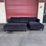 Charcoal Gray Sectional Sofa w Oversized Ottoman 🚛Delivery Available