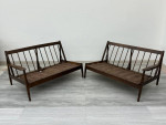 MID-CENTURY DANISH MODERN SOFA PAIR STYLE OF SELIG ~ FRAMES ONLY