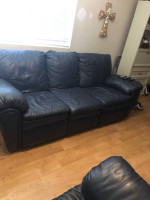 Leather sofa & chair