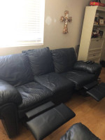 Leather sofa & chair