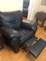 Leather sofa & chair