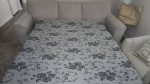 Ivory pullout Sofa Bed and 2 Barrel chairs