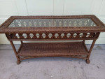 RATTAN/WICKER CONSOLE TABLE, ENTRY TABLE OR SOFA TABLE