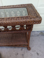 RATTAN/WICKER CONSOLE TABLE, ENTRY TABLE OR SOFA TABLE