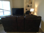 Plush Leather Console Reclinig Loveseat Sofa