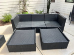 Ohana outdoor wicker sofa with chair and ottomans