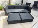 Ohana outdoor wicker sofa with chair and ottomans
