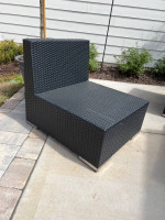 Ohana outdoor wicker sofa with chair and ottomans