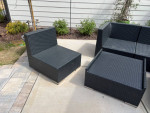 Ohana outdoor wicker sofa with chair and ottomans